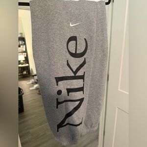 Nike Heather Gray Joggers with Black Logo